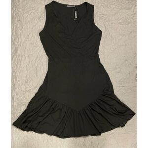 Fensace Small Black Dress Ruffles Sleeveless New